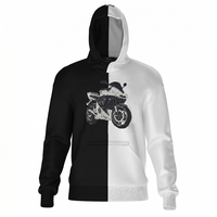 Maßgeschneiderter zweifarbiger Hoodie mit Motorrad-Stickerei – Personalisiertes Motorrad-Design 🏍️