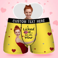 Herren-Boxershorts mit individuellem Gesicht „I Licked It So It's Mine“, Geschenk für den Freund