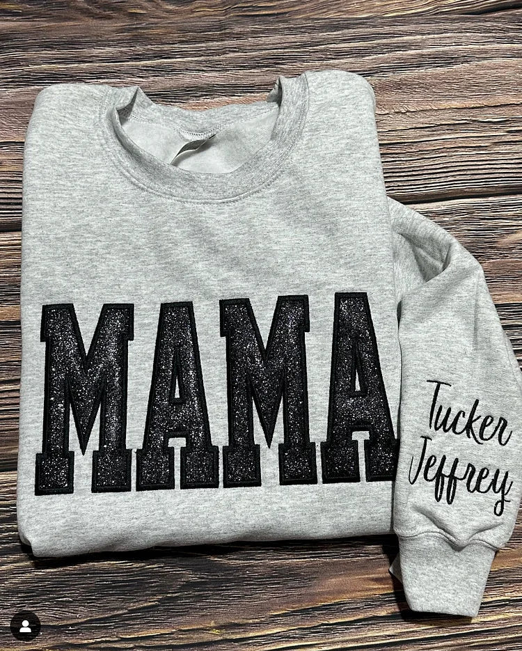 Individuelles Mama-Sweatshirt/T-Shirt mit Glitzer-Applikation