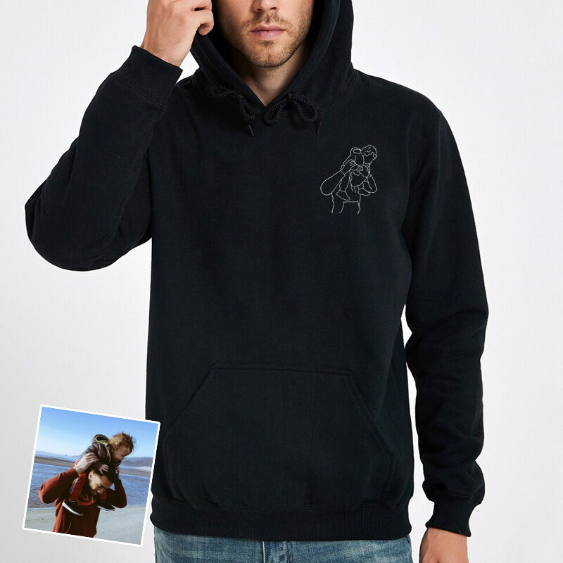 Vatertagsgeschenk, Individuell besticktes Porträt-Foto-Sweatshirt, einzigartige Geschenke für Papa