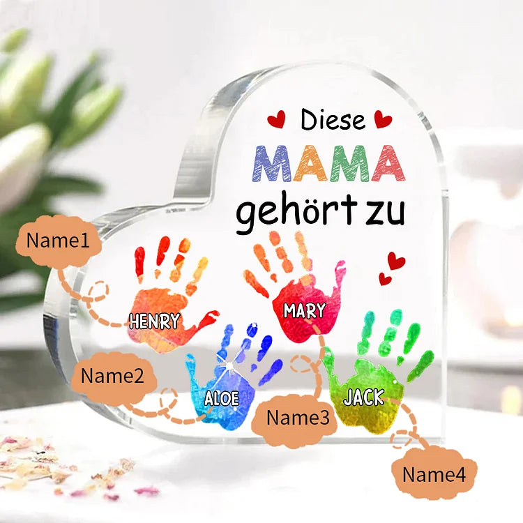 Personalisierte 1-6 Namen Acryl-Deko Diese Mama gehört zu Schreibtischdekoration für Mutter