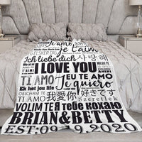 Personalisierte Name Decke mit verschiedenen Sprachen "Ich liebe dich" Romantisches Geschenk