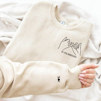 Personalisiertes Sweatshirt, bedrucktes Pinky Promise mit individuellem römischen Ziffern-Paar-Jubiläumsdatum