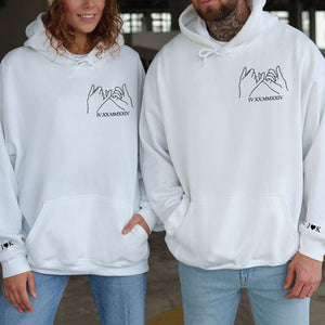 Personalisiertes Sweatshirt, bedrucktes Pinky Promise mit individuellem römischen Ziffern-Paar-Jubiläumsdatum