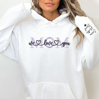 Personalisierte Hoodie bestickt Mom Wir lieben dich mit benutzerdefinierten Namen Perfektes Geschenk zum Muttertag