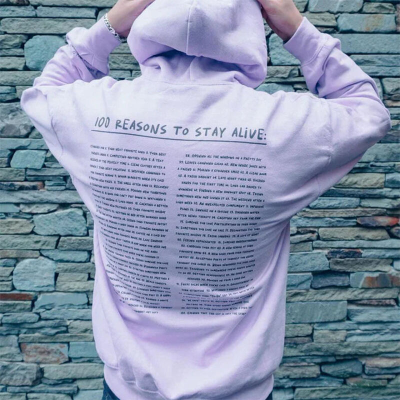 Personalisierter Hoodie Weitergehen 100 Gründe, um am Leben zu bleiben Warmes inspirierendes Geschenk für Freunde