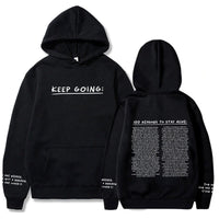 Personalisierter Hoodie Weitergehen 100 Gründe, um am Leben zu bleiben Warmes inspirierendes Geschenk für Freunde