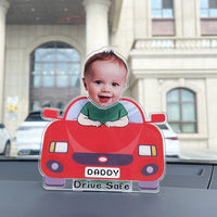 Personalisierter Wackelkopf Acryl Ständer Individuelle Kinderfotos Sicheres Auto Dekoration Warmes Geschenk für Daddy