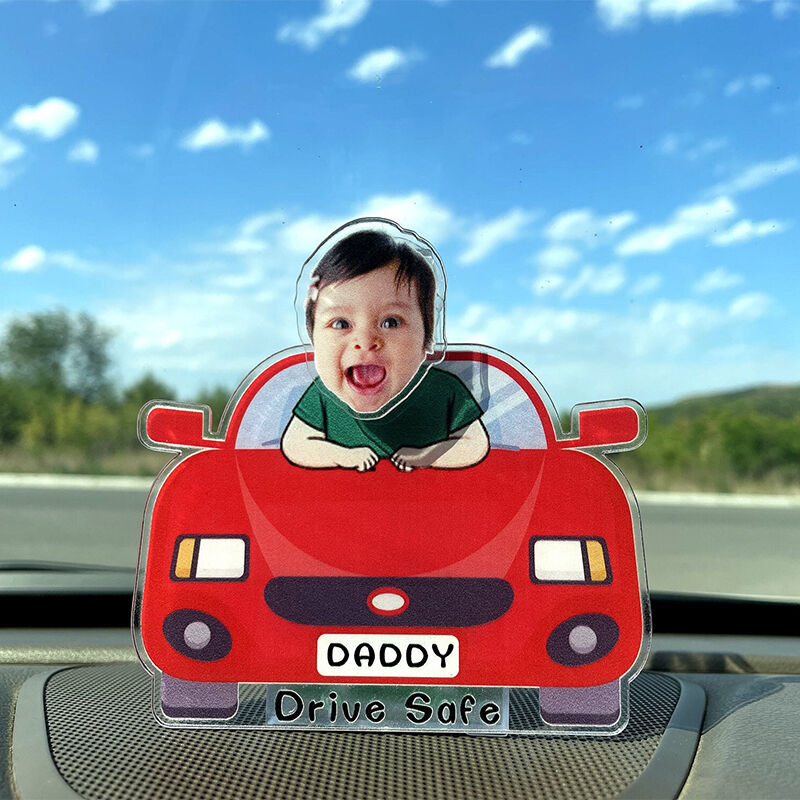 Personalisierter Wackelkopf Acryl Ständer Individuelle Kinderfotos Sicheres Auto Dekoration Warmes Geschenk für Daddy