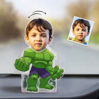 Personalisierter Wackelkopf Acryl Ständer Cartoon Superhero Foto Design Attraktives Geschenk für Kinder