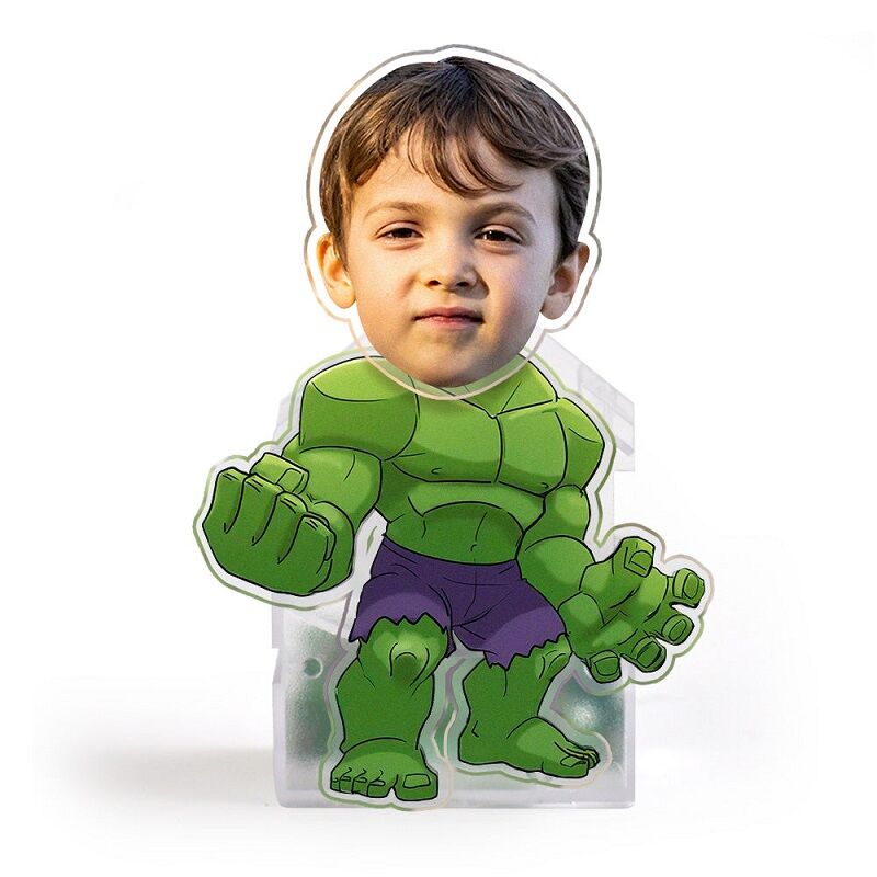 Personalisierter Wackelkopf Acryl Ständer Cartoon Superhero Foto Design Attraktives Geschenk für Kinder