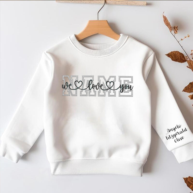 Personalisiertes Sweatshirt für Kinder mit gesticktem Namen und Namen der Familie Warme Geschenke für Kinder