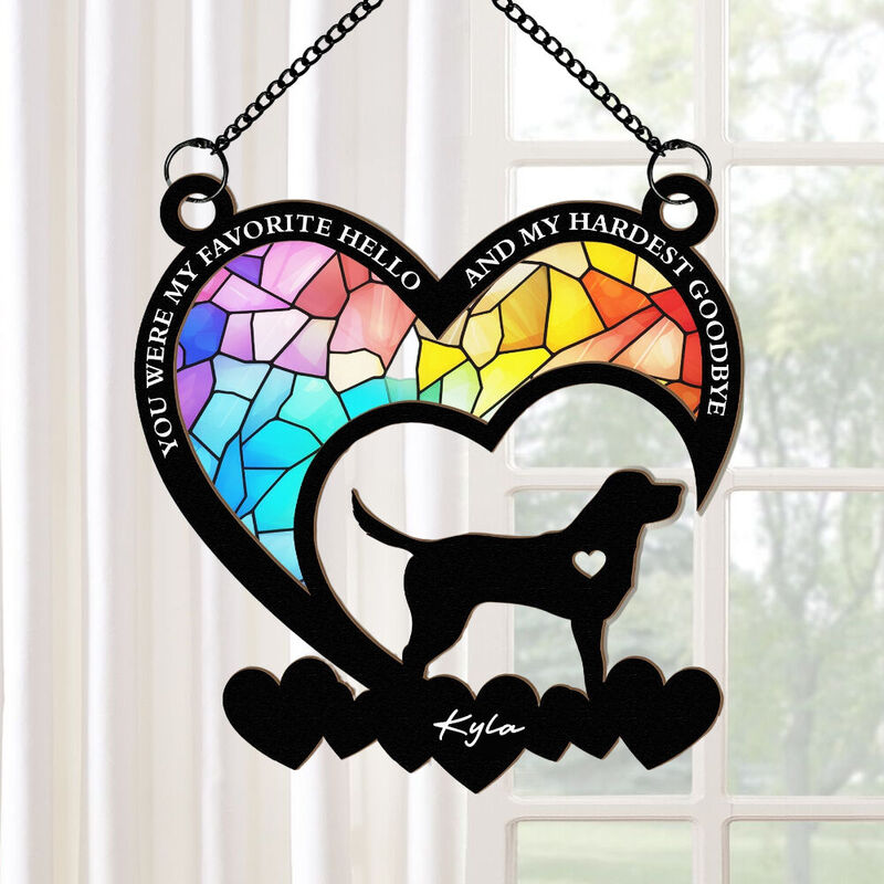 Personalisierte Fensterdeko zum Hängen Sonnenfänger Ornament Hund Memorial Sonnenfänger für Hundebesitzer