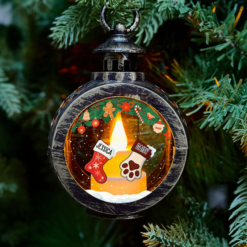 Personalisierte Kerze Licht Laterne Ornament Weihnachtsgeschenk für Familienmitglieder