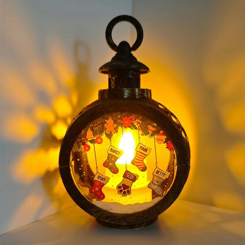 Personalisierte Kerze Licht Laterne Ornament Weihnachtsgeschenk für Familienmitglieder