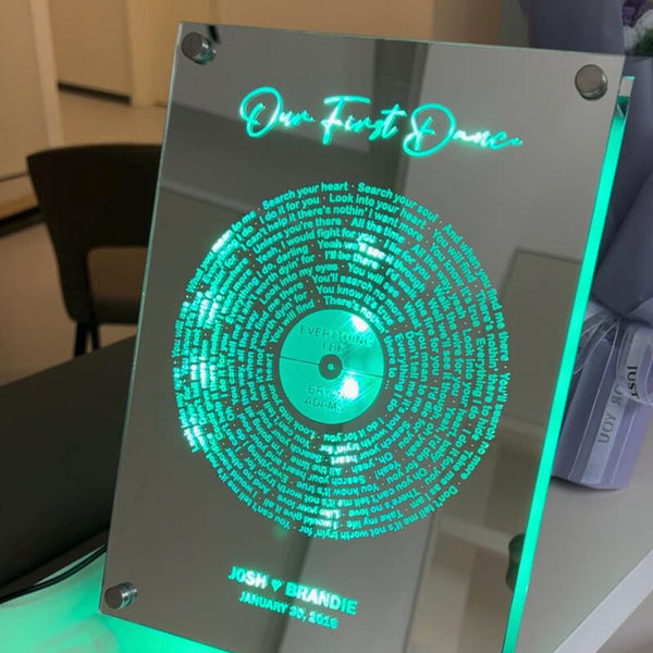 Personalisierte Spiegel Lampe Customized Lyrics Süßes Geschenk für Paare