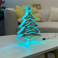 Personalisierte Weihnachtsbaum Spiegel Lichter Customized Familie Fotos warme Dekoration zu Hause