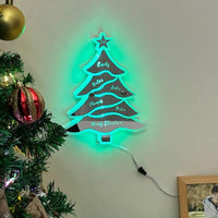 Personalisierte Weihnachtsbaum Spiegel Lichter Customized Familie Fotos warme Dekoration zu Hause