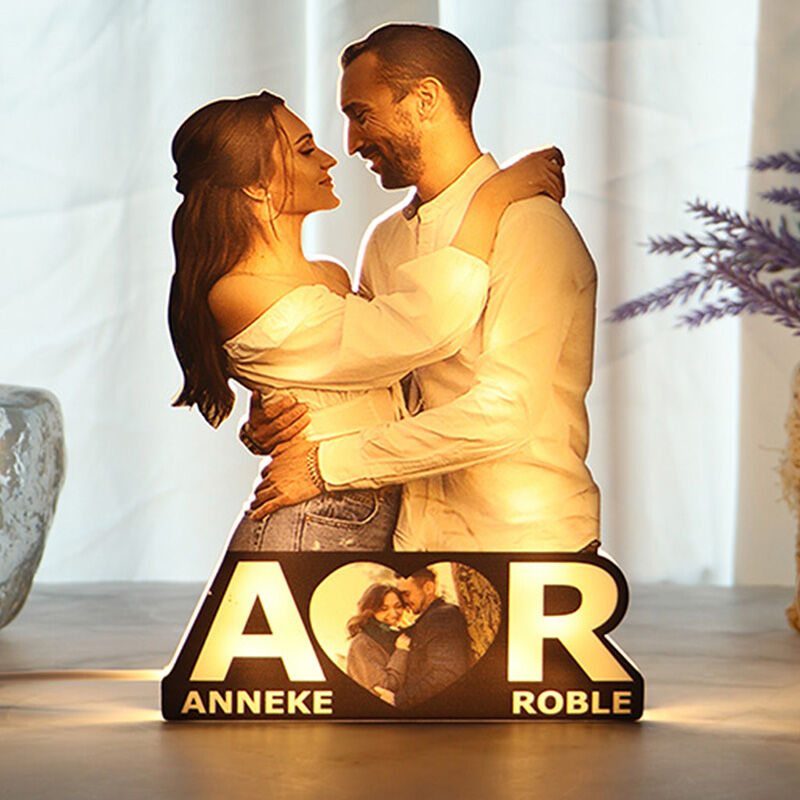 Personalisiertes Foto-Nachtlicht Individuelles Pärchen-Foto Süßes Valentinstagsgeschenk