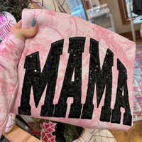 Personalisiertes Pailletten-Sweatshirt MAMA mit Glitzerbuchstaben im Vintage-Stil – das perfekte Muttertagsgeschenk für Mama