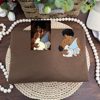 Individuell besticktes T-Shirt, Sweatshirt mit Mama-Porträt