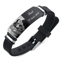 Herren Personalisiertes Foto & Text Armband-DU & ICH für immer und ewig bis irgendwann