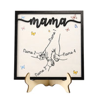 Mama/Mom Holz Deko-Personalisierbare 2-7 Namen Ornament Mutter Hand Holzdekoration für Mutter