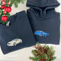 Individuell Bestickter Auto-Hoodie Geschenk für Autoliebhaber