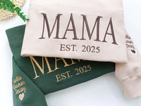 Personalisiertes Mama-Sweatshirt mit Vollstickerei, Outfit für frischgebackene Mütter, Geschenkidee zum Muttertag