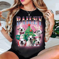 Weihnachtsbaum Hund Foto Sweatshirt T-Shirt Hoodie, benutzerdefinierte Vintage Weihnachten Shirt