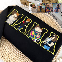 Sweatshirt/Hoodie mit individueller Foto-Porträtstickerei, Geschenk für Mama/Familie