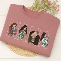 Sweatshirt/Hoodie mit individueller Foto-Porträtstickerei, Geschenk für Mama/Familie