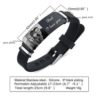 Herren Personalisiertes Foto & Text Armband-DU & ICH für immer und ewig bis irgendwann