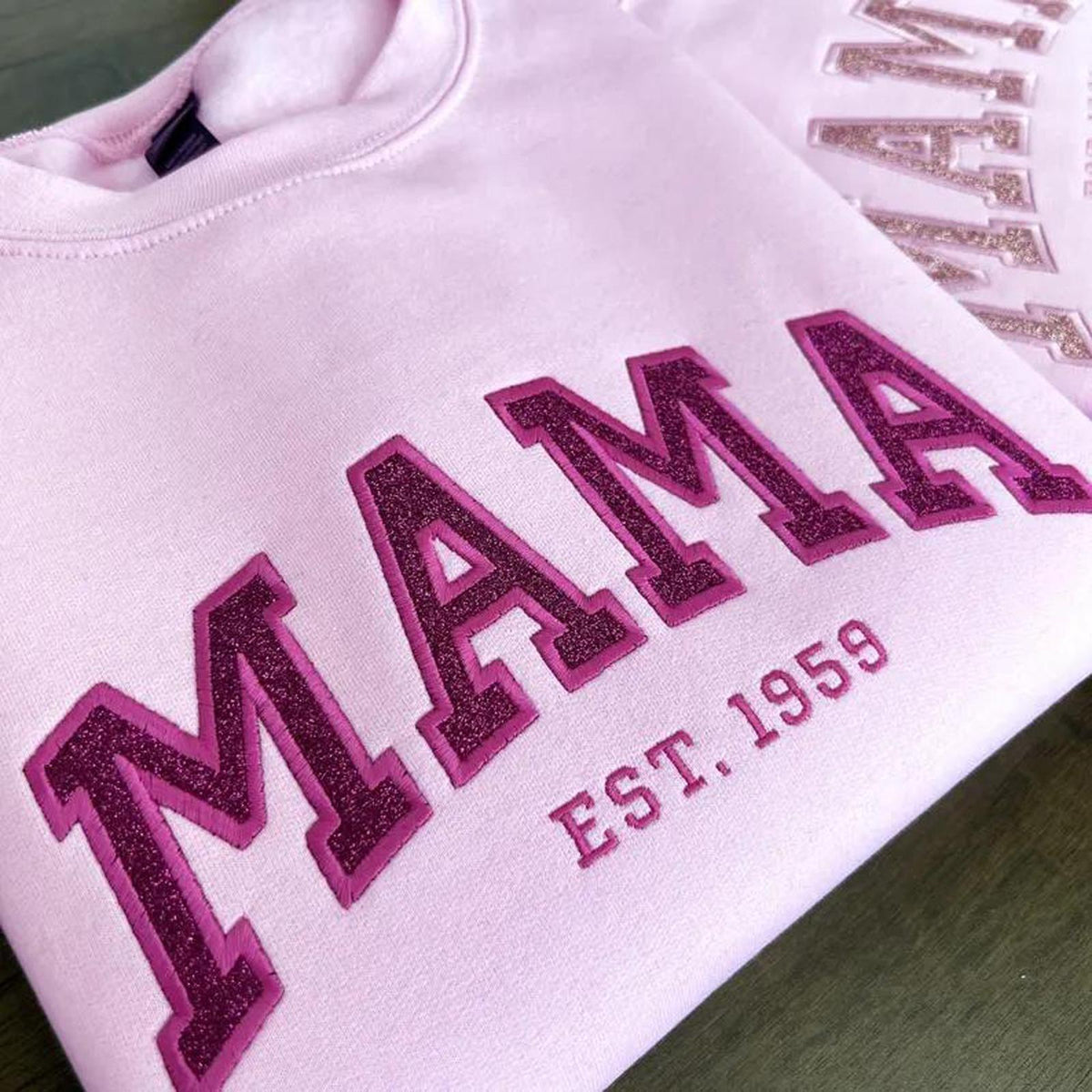 Individuelles Mama-Sweatshirt/T-Shirt mit Glitzer-Applikation