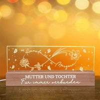 Personalisiertes LED-Nachtlicht mit Linien-Geburtsblume und Unendlichkeits-Design mit Namen und Text, Muttertag, Heimdekoration, Geburtstagsgeschenk für Mama und Oma