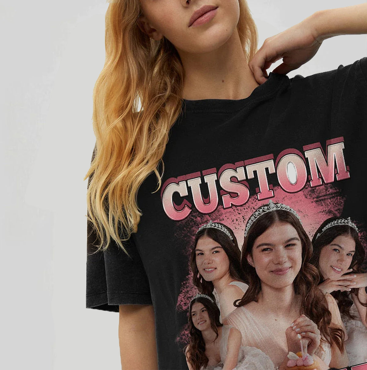 Personalisierte Vintage-Bootleg-T-Shirts, T-Shirts mit individuellem Gesicht, 90er-Jahre-Rap-Hiphop, individuelle Vintage-T-Shirts