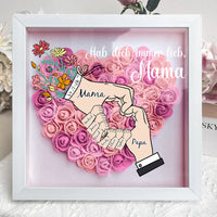 Je t'aimerai toujours, maman – Boîte à fleurs personnalisée en forme de cœur pour maman et grand-mère avec nom (fabriquée de manière durable) 