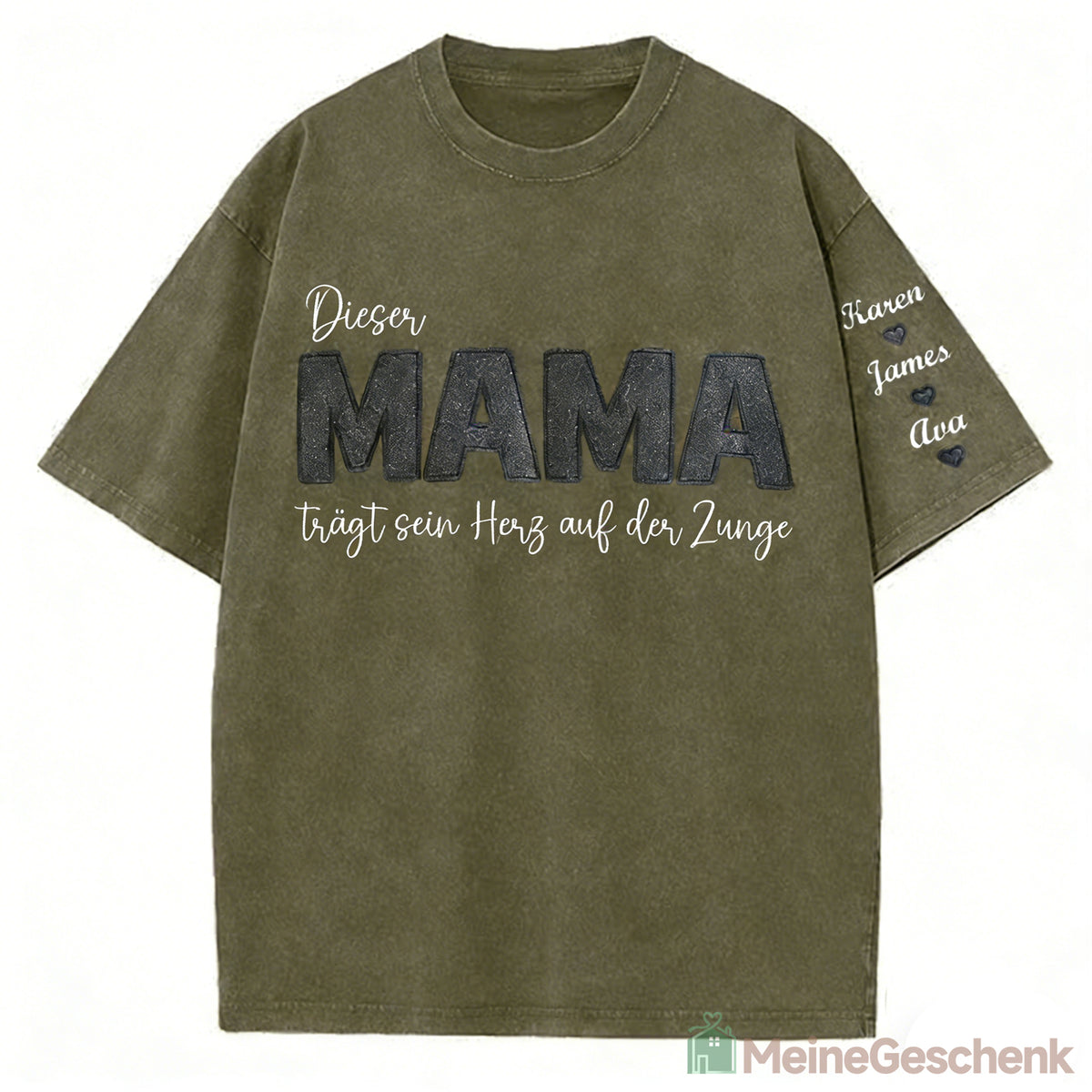Meinegeschenk Diese Mama trägt ihr Herz auf der Zunge Paillettenbesticktes, Muttertagsgeschenk