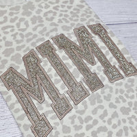 Besticktes Leoparden-Mama-Shirt, schwarzes Glitzer-T-Shirt, einfarbiges Muttertagsgeschenk für Mama