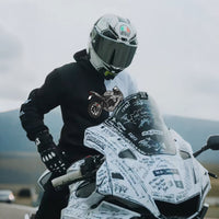 Maßgeschneiderter zweifarbiger Hoodie mit Motorrad-Stickerei – Personalisiertes Motorrad-Design 🏍️