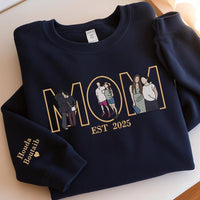 Sweatshirt/Hoodie mit individueller Foto-Porträtstickerei, Geschenk für Mama/Familie