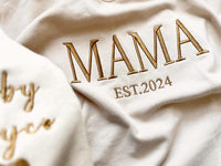 Personalisiertes Mama-Sweatshirt mit Vollstickerei, Outfit für frischgebackene Mütter, Geschenkidee zum Muttertag