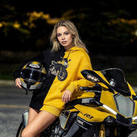 Zweifarbiger Hoodie mit Motorrad-Stickerei – Das perfekte Geschenk für Biker 🏍️