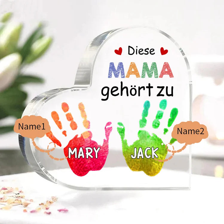 Personalisierte 1-6 Namen Acryl-Deko Diese Mama gehört zu Schreibtischdekoration für Mutter