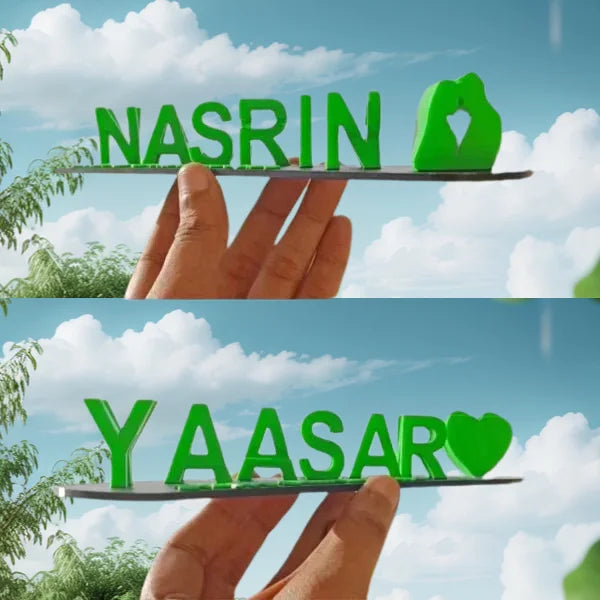 Double Name Illusion Love imprimé en 3D pour de jolis cadeaux