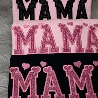 Sweat-shirt brodé pailleté avec application, t-shirt personnalisé "Maman", cadeau pour maman 