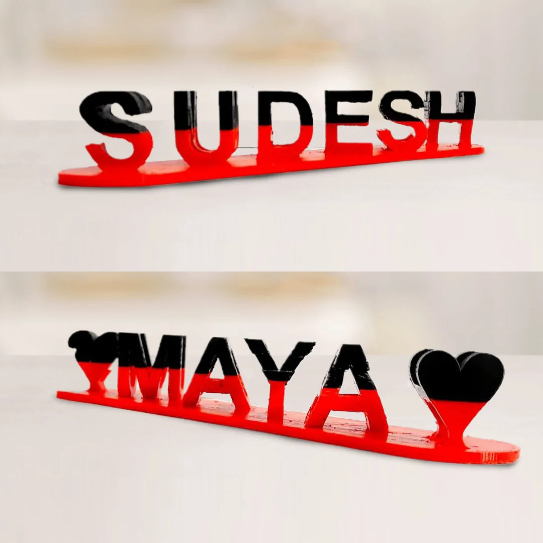 Double Name Illusion Love imprimé en 3D pour de jolis cadeaux
