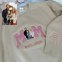 Personalisiertes, besticktes Glitzer-Sweatshirt/Hoodie mit Familienfoto