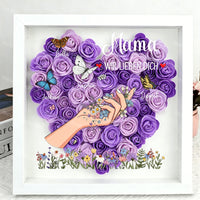 Personalisierter Bilderrahmen mit Rose & Schmetterling, Gravur mit den Namen der Familienmitglieder – Das Geschenk für Mama