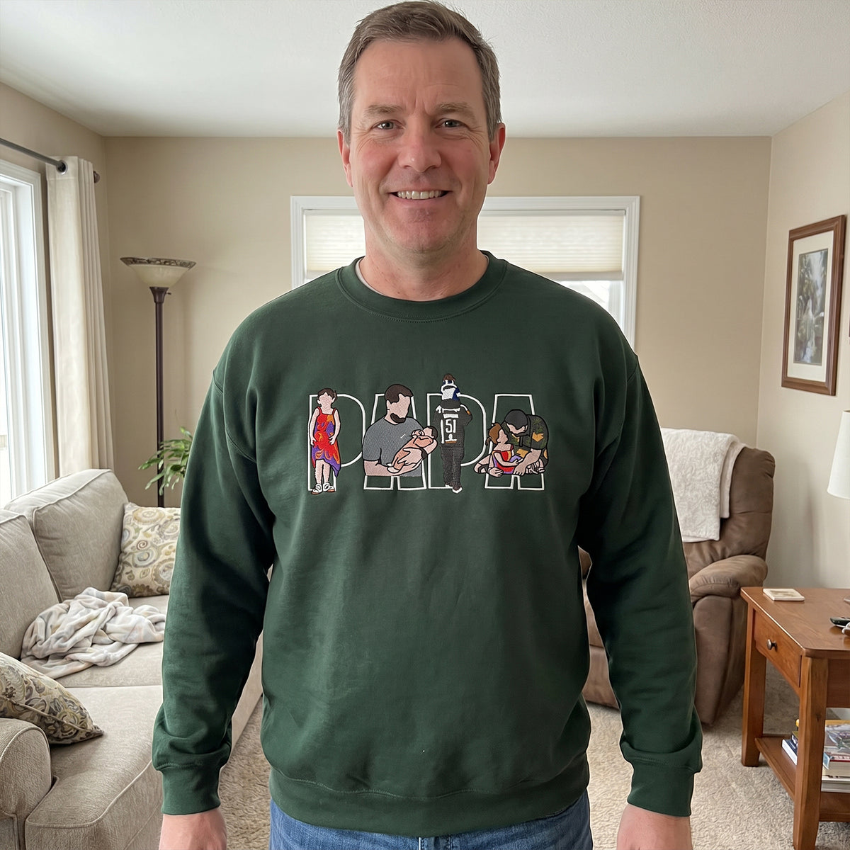 👨‍👩‍👧‍👦✨ Individuell besticktes Familien-Sweatshirt – Ein einzigartiges und herzerwärmendes Geschenk für Papa oder Mama